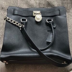 Michael Kors Black Leather Tote Bag